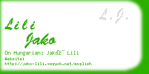 lili jako business card